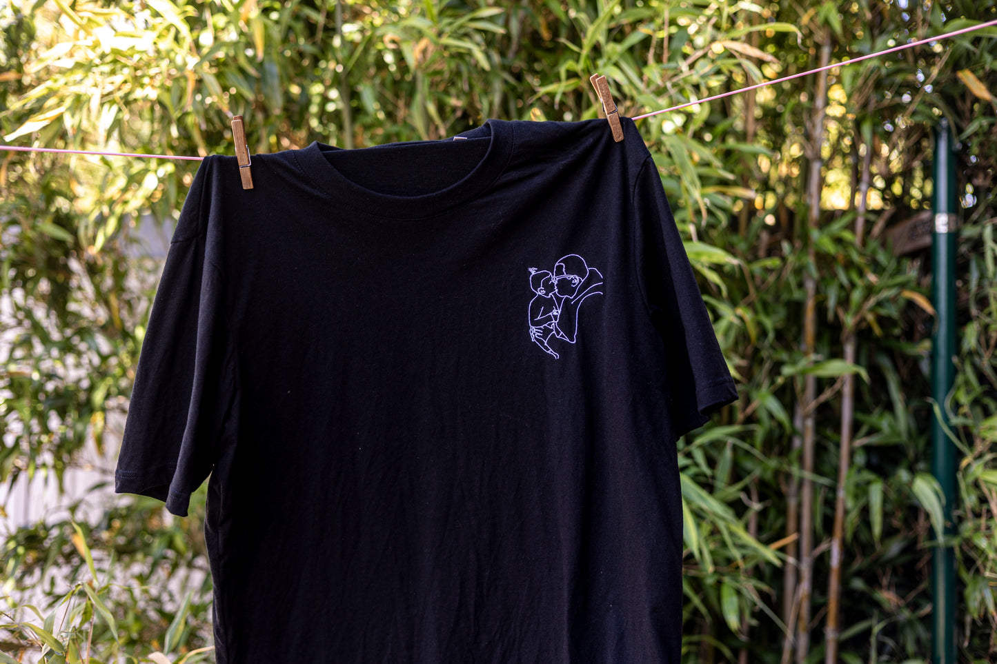 T-shirt met gepersonaliseerde lijntekening