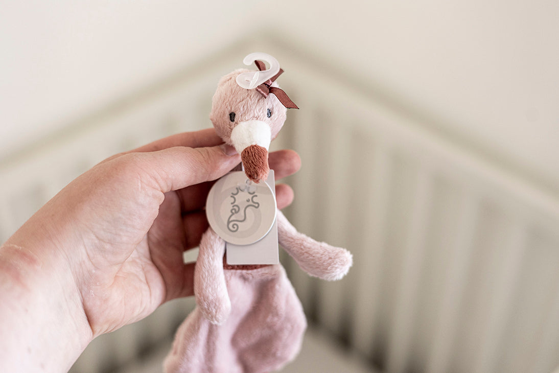 Flamingo Fiddle Knuffeldoekje – Gepersonaliseerd