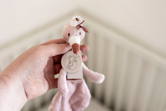 Flamingo Fiddle Knuffeldoekje – Gepersonaliseerd